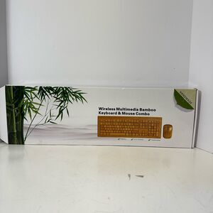 Wireless Multimedia Bamboo Keyboard & Mouse Combo